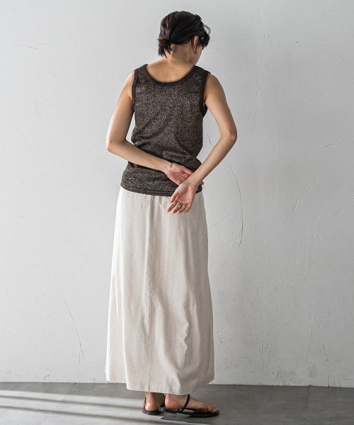 MAYSON GREY(メイソングレイ)の「チュール使いラメリブタンクトップ≪手洗い可能≫(Tシャツ/カットソー・レディース・ホワイト/ブラック/グリーン/ブラウン/パープル・M)」の13枚目の写真