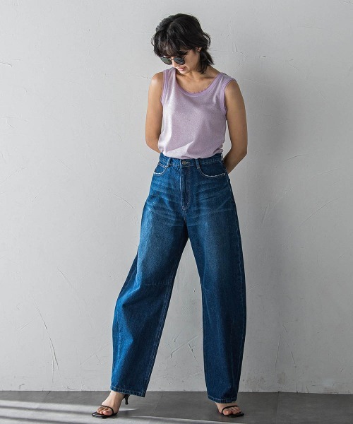 MAYSON GREY(メイソングレイ)の「チュール使いラメリブタンクトップ≪手洗い可能≫(Tシャツ/カットソー・レディース・ホワイト/ブラック/グリーン/ブラウン/パープル・M)」の16枚目の写真