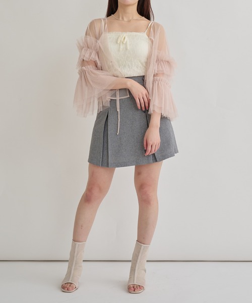 Ambre Neige(アンブルネージュ)の「2way frill sleeve tulle tops / 2way袖フリルチュールトップス(シャツ/ブラウス・レディース・グレー/アイボリー/ピンクベージュ・FREE)」の18枚目の写真