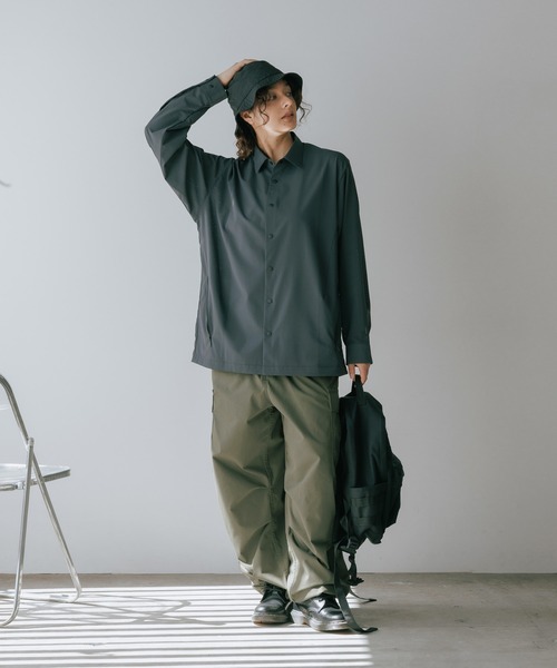 DESCENTE ALLTERRAIN（デサント　オルテライン）の「DESCENTE ALLTERRAIN/デサント オルテライン SHIRT JACKET  シャツジャケット（シャツ/ブラウス・メンズ・ブラック・O/M/L）」の15枚目の写真
