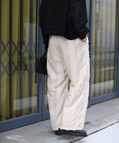 Marient（マリエント）の「フリンジストライプPT（その他パンツ・レディース・アイボリー/ブラック・FREE）」の15枚目の写真