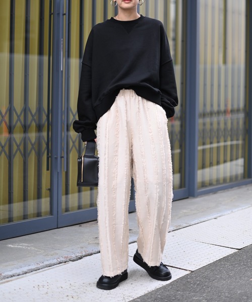 Marient（マリエント）の「フリンジストライプPT（その他パンツ・レディース・アイボリー/ブラック・FREE）」の21枚目の写真