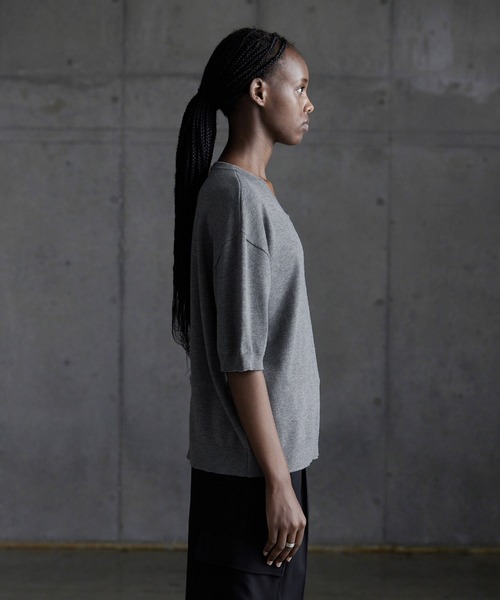 セール】【CALLNE】Vneck Summer Knit Shirt / Vネックサマー