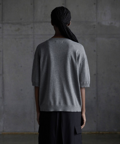 callne Vネックサマーニットシャツ CALLNE】Vneck Summer Knit Shirt / Vネックサマーニットシャツ