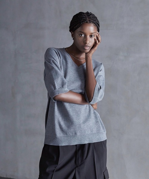 CALLNE（カルネ）の「【CALLNE】Vneck Summer Knit Shirt / V