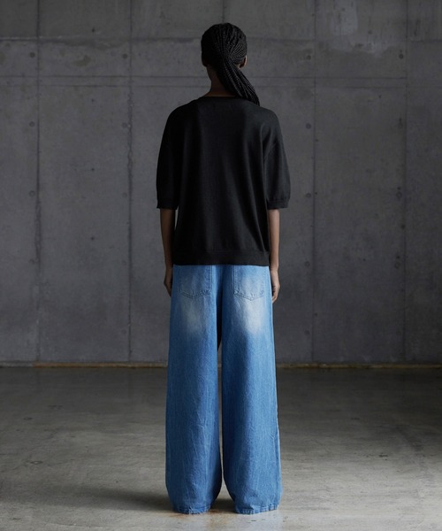 callne Vネックサマーニットシャツ CALLNE】Vneck Summer Knit Shirt / Vネックサマーニットシャツ