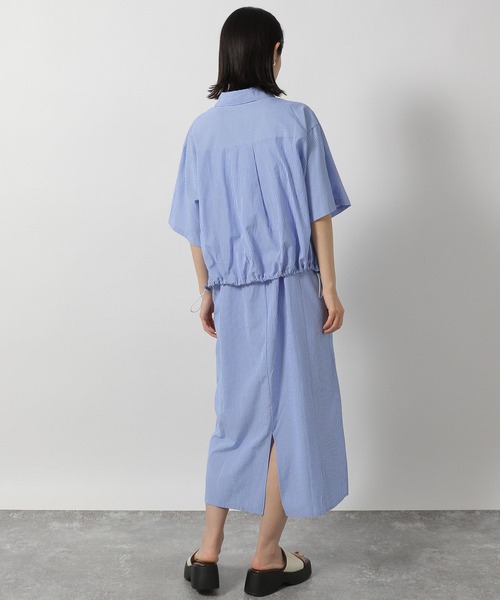 LAKOLE（ラコレ）の「シャツレイヤードセットワンピース / 328976（ワンピース・レディース・ライトベージュ/ダークブルー・FREE）」の7枚目の写真