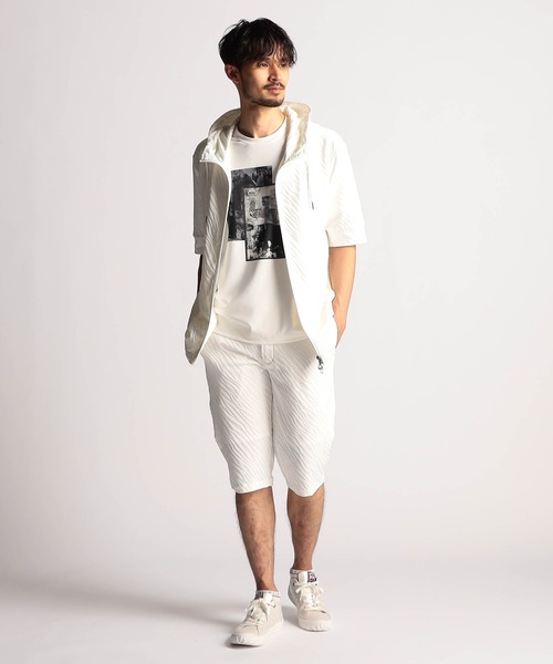 NICOLE CLUB FOR MEN(ニコルクラブフォーメン)の「アラカルトリンクスジャカードハーフパンツ(その他パンツ・メンズ・ブラック系1/ホワイト系1/ホワイト系2/ブラック系2・MEDIUM/LARGE/X-LARGE/SMALL)」の5枚目の写真