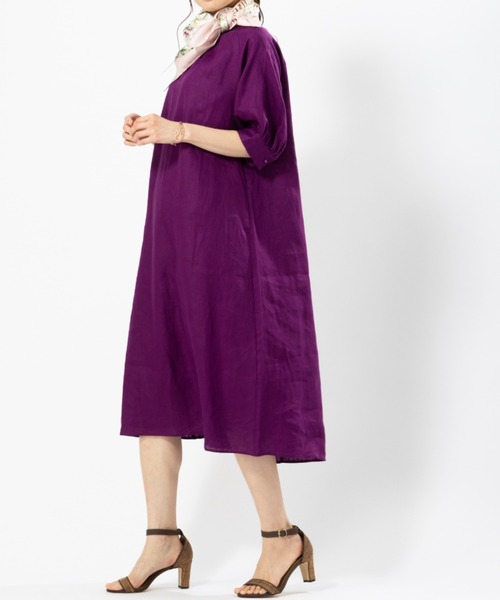 セール】フレンチリネンワンピース｜麻100％ リネン フレンチリネン