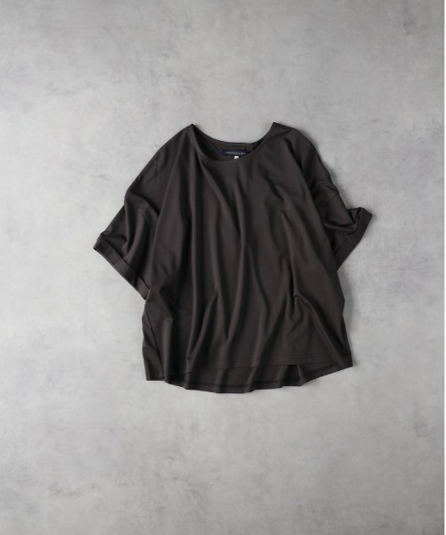 Right-on(ライトオン)の「HONEYSUCKLE ROSE(ハニーサックルローズ)【レディース】「接触冷感」ドルマンスリーブTシャツ/とろみ天竺(Tシャツ/カットソー・レディース・ベージュ/オフホワイト/ダークグレー・M/L)」の3枚目の写真