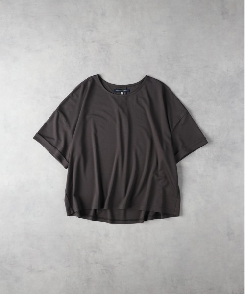 Right-on(ライトオン)の「HONEYSUCKLE ROSE(ハニーサックルローズ)【レディース】「接触冷感」ドルマンスリーブTシャツ/とろみ天竺(Tシャツ/カットソー・レディース・ベージュ/オフホワイト/ダークグレー・M/L)」の11枚目の写真