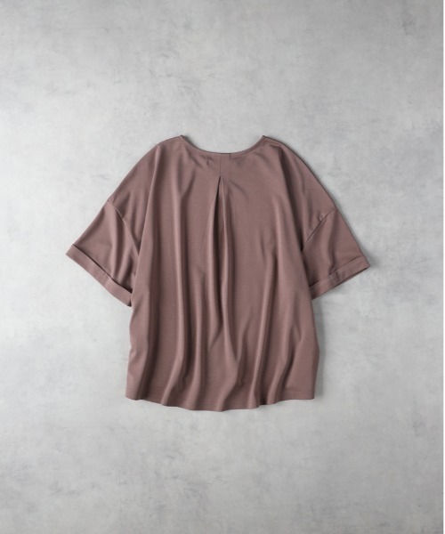 Right-on(ライトオン)の「HONEYSUCKLE ROSE(ハニーサックルローズ)【レディース】「接触冷感」ドルマンスリーブTシャツ/とろみ天竺(Tシャツ/カットソー・レディース・ベージュ/オフホワイト/ダークグレー・M/L)」の9枚目の写真