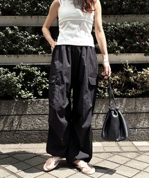 【極美品】DIESEL ギミック パラシュートパンツ カーゴ　ブラック　ジップ パラシュート」に該当するカーゴパンツ（ブラック/黒色系