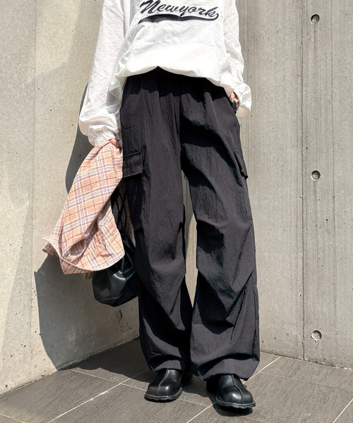 バッファローボブズ アーカイブ ガスマスク カーゴパンツ パラシュートパンツ 黒 バッファローボブズ アーカイブ ガスマスク カーゴパンツ パラシュート