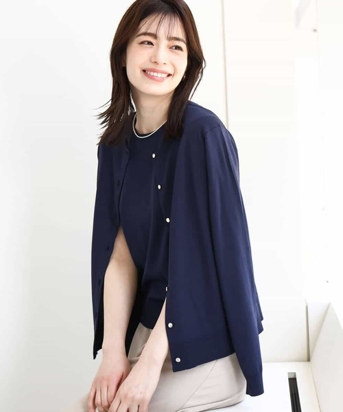 OFUON le MK(オフオンルエムケー)の「カラーニットアンサンブル/UVカット/接触冷感/洗える/WEB限定サイズあり(アンサンブル・レディース・ライトブルー/ネイビー/ホワイト/ピンク・36/38/40)」の10枚目の写真