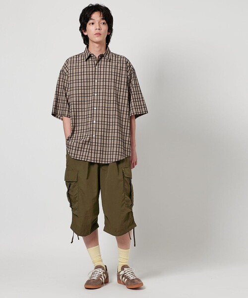 CITEN（シテン）の「＜CITEN＞リップクロップドイージーパンツ（カーゴパンツ・メンズ・ブラック/オリーブ・M/L）」の9枚目の写真