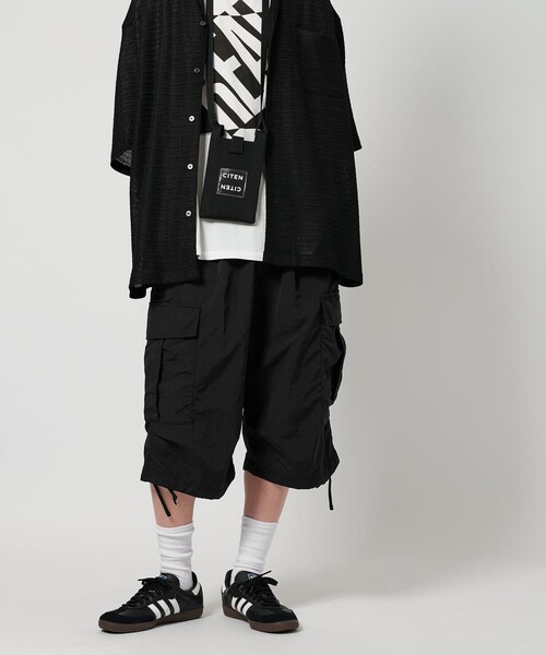 CITEN（シテン）の「＜CITEN＞リップクロップドイージーパンツ（カーゴパンツ・メンズ・ブラック/オリーブ・M/L）」の5枚目の写真
