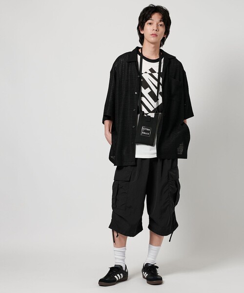 CITEN（シテン）の「＜CITEN＞リップクロップドイージーパンツ（カーゴパンツ・メンズ・ブラック/オリーブ・M/L）」の4枚目の写真