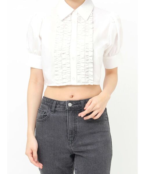 【メーカー再生品】 再入荷】クロップドフリルブラウス（シャツ/ブラウス）｜jouetie トップス