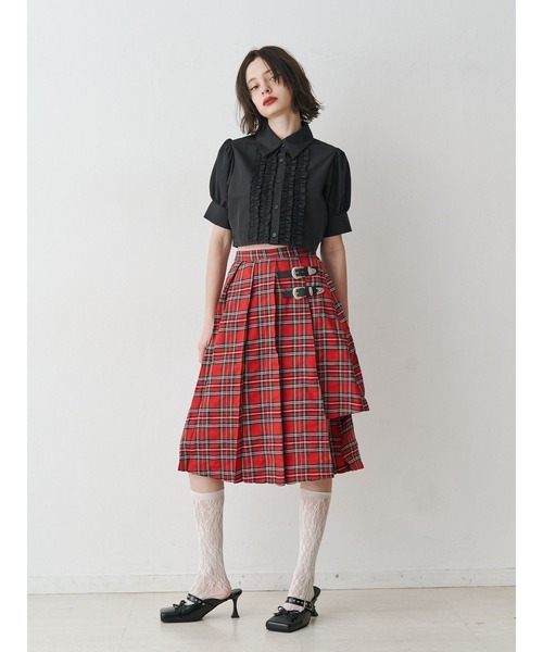 jouetie（ジュエティ）の「【再入荷】クロップドフリルブラウス（シャツ/ブラウス・レディース・オフホワイト/ブルー/ブラック・MEDIUM）」の12枚目の写真