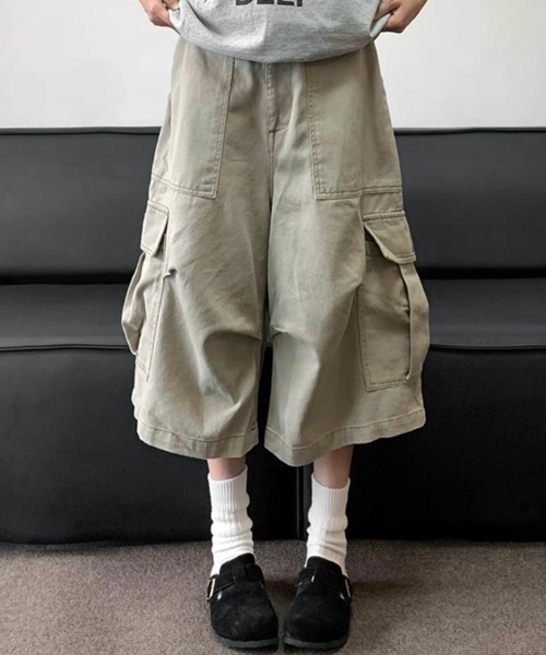 ホワイト カーゴパンツ リラックスフィット 白パンツ リラックスワイドカーゴパンツ カーゴ|白パンツ専門