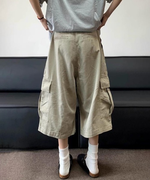 NOWLE（ノウル）の「【NOWLE】リラックスフィット ワイド クロップド カーゴパンツ（カーゴパンツ・メンズ・ライトグレー/ダークグレー/オフホワイト・MEDIUM/LARGE/X-LARGE）」の14枚目の写真