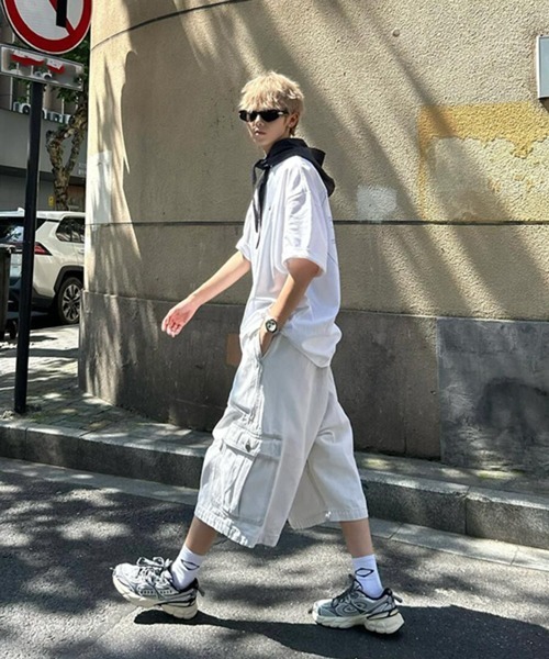 NOWLE（ノウル）の「【NOWLE】リラックスフィット ワイド クロップド カーゴパンツ（カーゴパンツ・メンズ・ライトグレー/ダークグレー/オフホワイト・MEDIUM/LARGE/X-LARGE）」の17枚目の写真