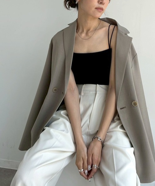 NOGLE（ノグル）の「【NOGLE/ノグル】カップ付ショートキャミソール（キャミソール・レディース・ブラック/オートミール/ホワイト・FREE）」の19枚目の写真