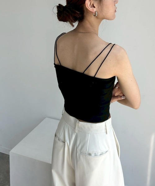 NOGLE（ノグル）の「【NOGLE/ノグル】カップ付ショートキャミソール（キャミソール・レディース・ブラック/オートミール/ホワイト・FREE）」の21枚目の写真