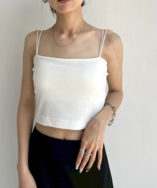 NOGLE（ノグル）の「【NOGLE/ノグル】カップ付ショートキャミソール（キャミソール・レディース・ブラック/オートミール/ホワイト・FREE）」の5枚目の写真