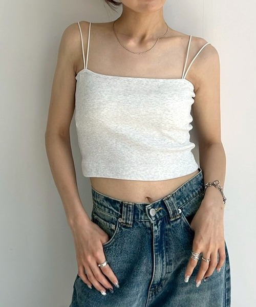 NOGLE（ノグル）の「【NOGLE/ノグル】カップ付ショートキャミソール（キャミソール・レディース・ブラック/オートミール/ホワイト・FREE）」の7枚目の写真