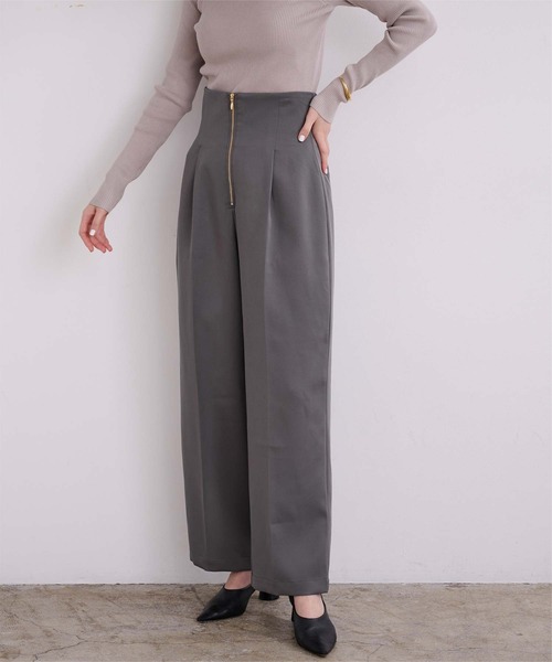 UR'S(ユアーズ)の「ZIPデザインタックワイドパンツ(その他パンツ・レディース・ボルドー/チャコール/ブラック・S/M/L)」の5枚目の写真
