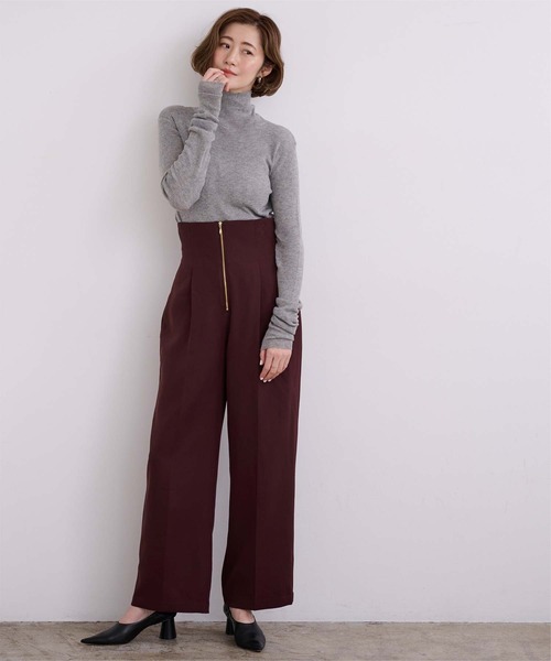UR'S(ユアーズ)の「ZIPデザインタックワイドパンツ(その他パンツ・レディース・ボルドー/チャコール/ブラック・S/M/L)」の13枚目の写真