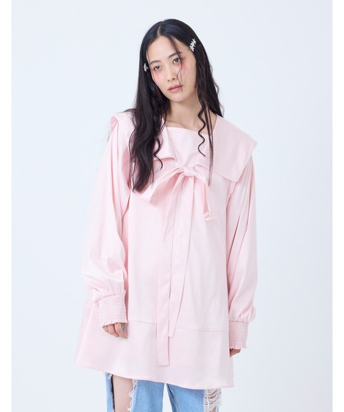 Little sunny bite(リトルサニーバイト)の「satin sailor dress(ワンピース・レディース・ブルー/イエロー/ピンク・SMALL/MEDIUM)」の3枚目の写真