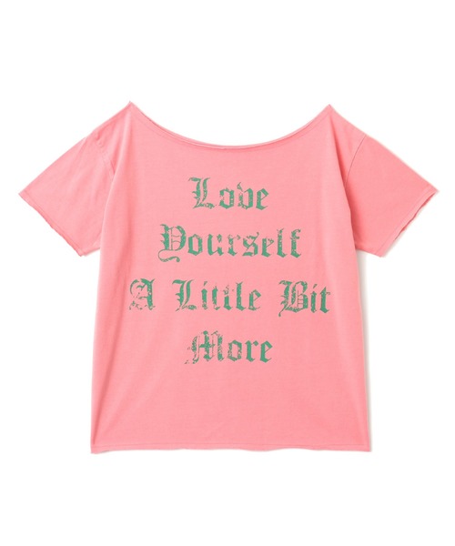 atmos pink(アトモスピンク)の「atmos pink Vintage Off-Shoulder T-shirt / アトモス ピンク ヴィンテージ オフショルダー ティーシャツ(Tシャツ/カットソー・レディース・ピンク/ホワイト/ネイビー・FREE)」の10枚目の写真