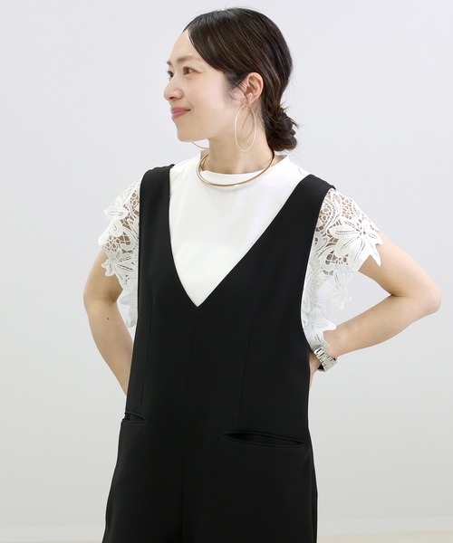 Aletta vita(アレッタビータ)の「カットレースフレンチカットソー(Tシャツ/カットソー・レディース・オフホワイト/ブラック・M)」の15枚目の写真