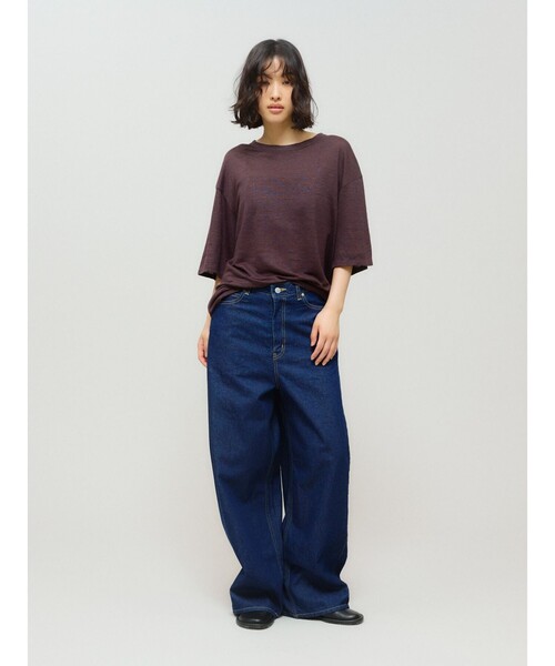 MIDIUMISOLID(ミディウミソリッド)の「MIDIUMISOLID for Ladies バレルレッグワイドデニム(デニムパンツ・レディース・ネイビー・36/38)」の1枚目の写真