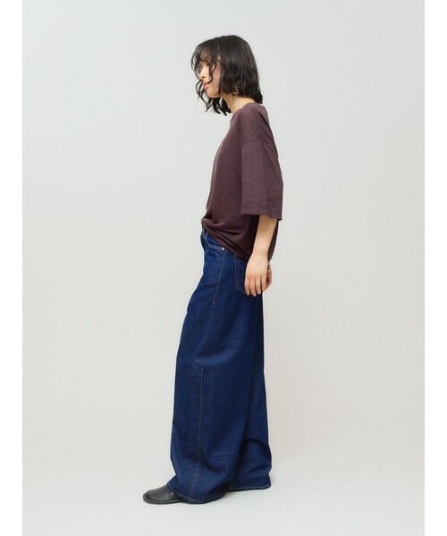 MIDIUMISOLID(ミディウミソリッド)の「MIDIUMISOLID for Ladies バレルレッグワイドデニム(デニムパンツ・レディース・ネイビー・36/38)」の5枚目の写真