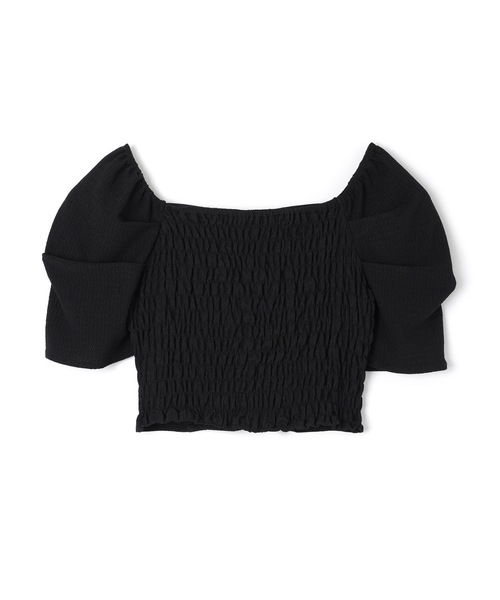 M DOLLY(エムドリー)の「*M DOLLY original* ribbon puff short tops/リボンパフショートトップス(その他トップス・レディース・ブラック/ホワイト・FREE)」の16枚目の写真
