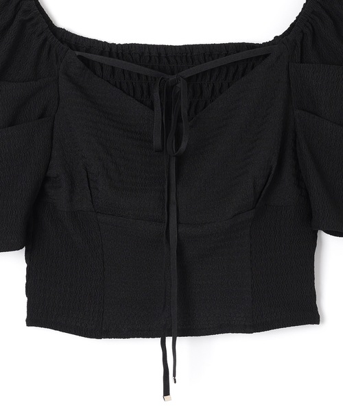 M DOLLY(エムドリー)の「*M DOLLY original* ribbon puff short tops/リボンパフショートトップス(その他トップス・レディース・ブラック/ホワイト・FREE)」の17枚目の写真