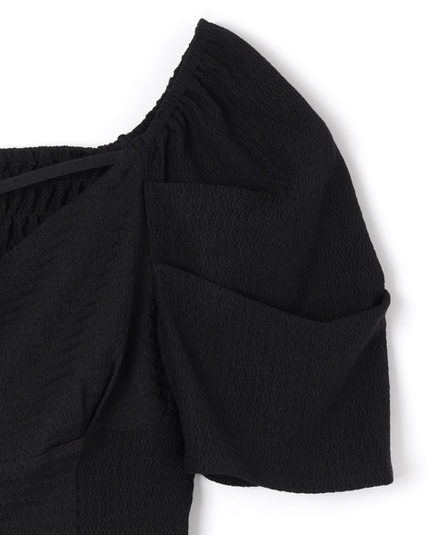M DOLLY(エムドリー)の「*M DOLLY original* ribbon puff short tops/リボンパフショートトップス(その他トップス・レディース・ブラック/ホワイト・FREE)」の18枚目の写真