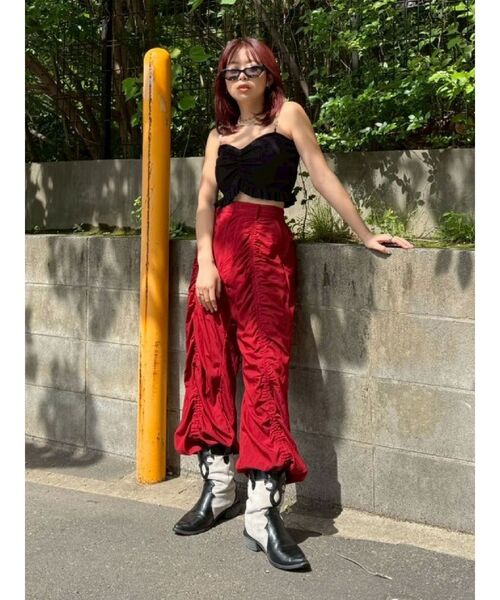 EVRIS（エヴリス）の「ドロストフレアパンツ（その他パンツ・レディース・ホワイト/レッド/ブラック・MEDIUM/SMALL）」の11枚目の写真