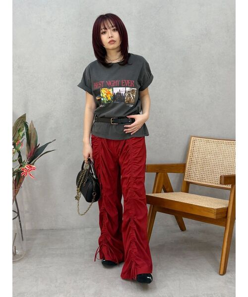 EVRIS（エヴリス）の「ドロストフレアパンツ（その他パンツ・レディース・ホワイト/レッド/ブラック・MEDIUM/SMALL）」の7枚目の写真