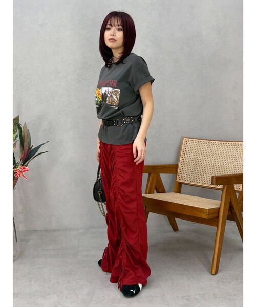 EVRIS（エヴリス）の「ドロストフレアパンツ（その他パンツ・レディース・ホワイト/レッド/ブラック・MEDIUM/SMALL）」の6枚目の写真