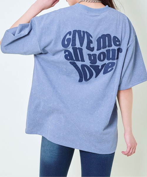 セール】《ピグメント風×バックロゴ》レディース 半袖Tシャツ オーバー