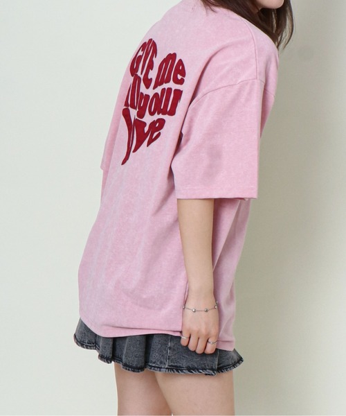 セール】《ピグメント風×バックロゴ》レディース 半袖Tシャツ オーバー