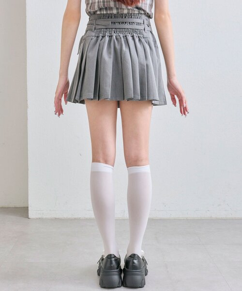OLIVE des OLIVE（オリーブデオリーブ）の「ダブルベルトプリーツスカート（スカート・レディース・チャコールグレー/ブラック/ネイビー/キャメル・FREE）」の15枚目の写真
