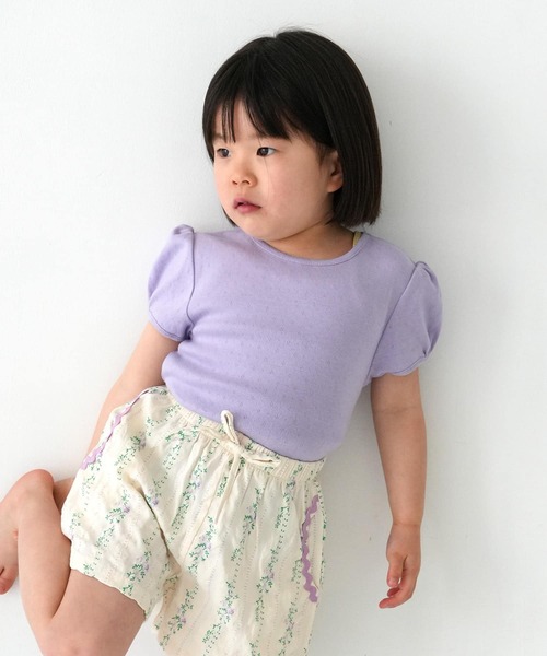 URBAN RESEARCH DOORS(アーバンリサーチドアーズ)の「Pippi+Lotta Eyelet puff T-shirts(KIDS)(Tシャツ/カットソー・キッズ・ピンク/ラベンダー/グリーン系その他/アイボリー・MEDIUM/LARGE/X-LARGE/XX-LARGE)」の4枚目の写真