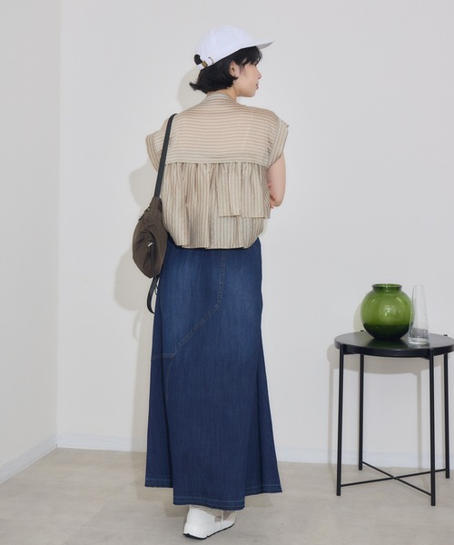 KATHARINE ROSS（キャサリンロス）の「【KATHARINE ROSS】リメイク風ストレッチデニムスカート（デニムスカート・レディース・ライトブルー/ブルー・MEDIUM）」の17枚目の写真