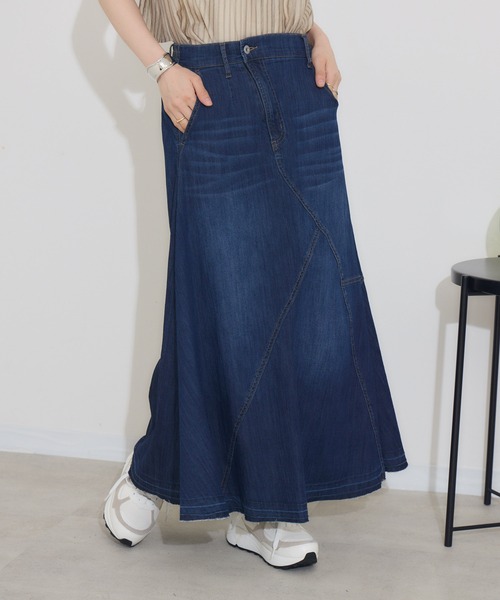 KATHARINE ROSS（キャサリンロス）の「【KATHARINE ROSS】リメイク風ストレッチデニムスカート（デニムスカート・レディース・ライトブルー/ブルー・MEDIUM）」の14枚目の写真